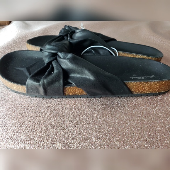 NWT Womans Junie Knotted Footbed Sandal Black - Picture 4 of 6